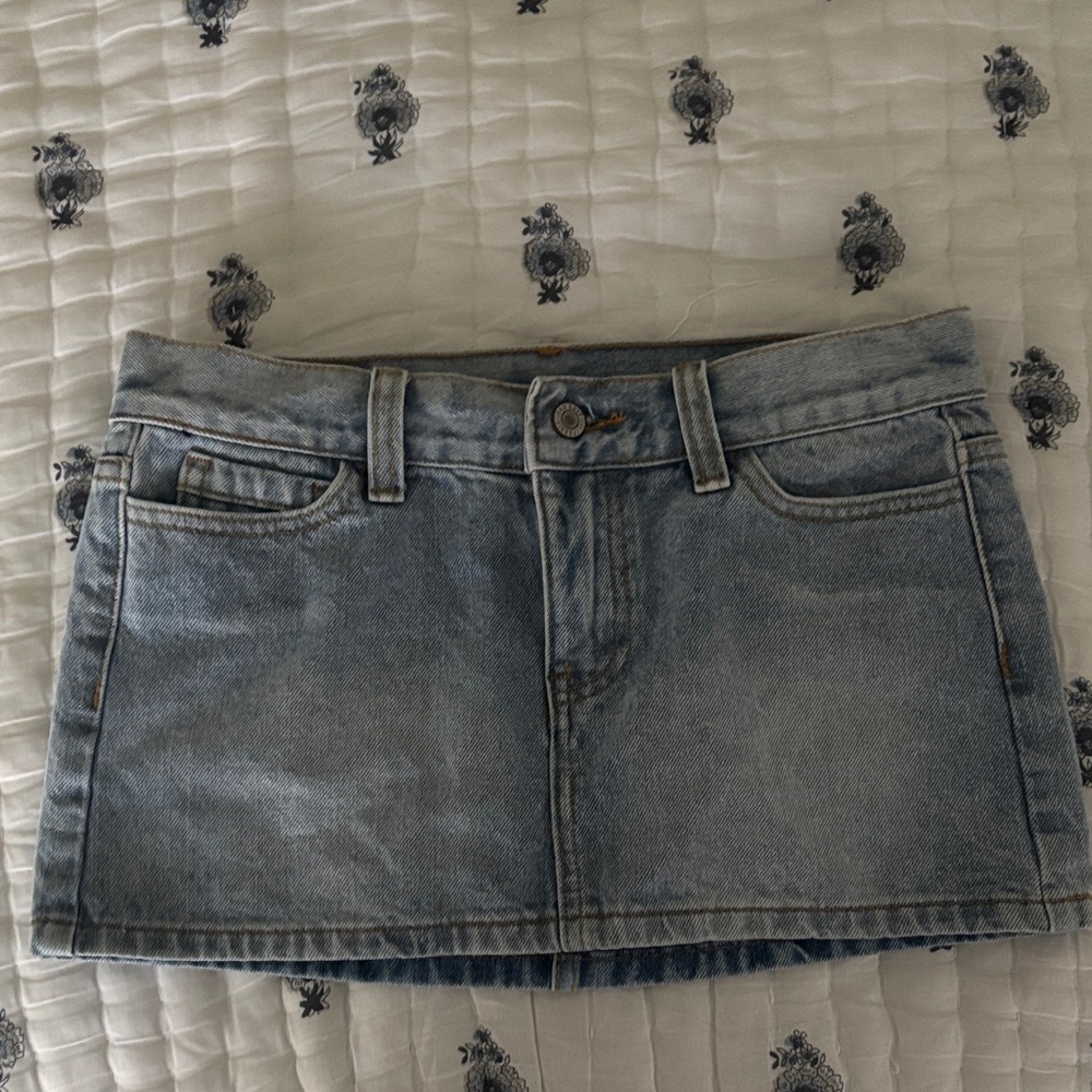 Brandy Melville Light Blue Denim Mini Skirt